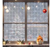 Vinilo Adhesivo Cristal 65 x 200 cm, Electricida Estática, Decorativa, Anti Sol, Control de Calor y Anti UV, Cristales Opaco, Vinilo Ventana, para Dormitorio Oficinas, Begonias 3D