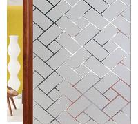 Vinilo Adhesivo Cristal 85 x 190 cm Efecto Esmerilado, Anti-UV, Privacidad Vinilo para Ventana Privacidad para Dormitorio Sala Comedor, Rejilla Oblicua