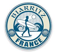 Vinilo adhesivo de 2 x 10 cm de Biarritz France (10 cm de ancho x 10 cm de alto)