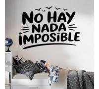 Vinilo Adhesivo Decorativo con Frase Motivadora "No Hay Nada Imposible", Pegatina Inspiradora para Decorar Hogar, Oficina, Gimnasio, Coche o Estudio, Decoración Moderna (Negro, 40 x 28 cm)