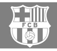 Vinilo Adhesivo Escudo equipo de futbol de Barcelona, Decoración Interior, Varios Tamaños y Colores (Blanco, 11 x 11 cm)