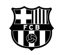 Vinilo Adhesivo Escudo equipo de futbol de Barcelona, Decoración Interior, Varios Tamaños y Colores (Negro, 50 x 50 cm)