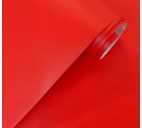Vinilo Adhesivo Mate 40x300 cm ROJO Para Muebles Cocina Paredes Ventanas Manualidades Papel Adhesivo Decorativo (Rojo, 40x300 cm)