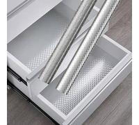 Vinilo adhesivo metalizado acero inoxidable 60CM (23.62 pulgadas), Pegatinas anti-grasa para cocina, Decoración DIY e Impermeable, para Salpicadero de cocina, Lava(Size:300CM,Color:plateado-a cuadros)