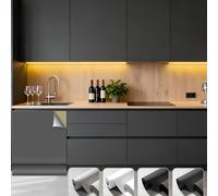 Vinilo Adhesivo Muebles Cocina Gris Oscuro, 80x550cm Papel Vinilo Adhesivo Muebles, Papel Pintado Autoadhesivo Impermeable Decorativo, Encimera, Puertas, Mesa, armario
