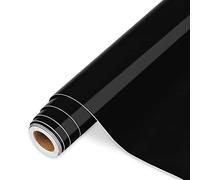 Vinilo Adhesivo Negro - 30,5 cm x 366 cm de Vinilo Permanente Negro Brillante para Silhouette Cameo, la mayoría de las máquinas de corte
