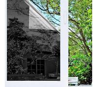 Vinilo Adhesivo para Cristales Efecto Espejo. Lámina Protección Solar de Ventanas. Pegatina Oscura para Vidrios. Polarizado Doméstico Unidireccional. Uso Doméstico y Profesional. 100X300 CM