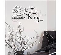 Vinilo adhesivo para pared con texto "Glory to The Newborn King"