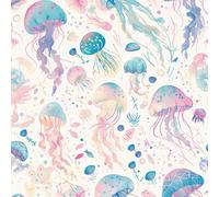 Vinilo adhesivo para pared Medusas de fantasía Medusas rosas de cuento de hadas Papel tapiz adhesivo Papel tapiz apto para inquilinos envoltura de vinilo para sala de estar para muebles dormitorio pa