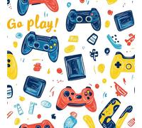 Vinilo adhesivo para pared Videojuego colorido Papel tapiz adhesivo Juego recreativo para sala de estar dormitorio papel tapiz art déco impermeable papel tapiz de vinilo con reverso adhesivo de plást