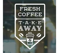 Vinilo adhesivo para ventana de café fresco para llevar, para decoración de cocina, cafeterías, tiendas, tazas, decoración vintage, póster de puerta o oficina, decoración retro de azulejos