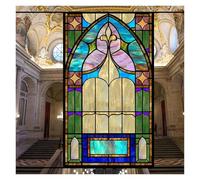 Vinilo Adhesivo para Ventana De Colores Vitrales Coloridos opacos esmerilados Que protegen la privacidad y Son extraíbles for Cubrir Ventanas de Iglesias(Color 5,40x100cm)