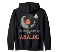 Vinilo analógico para el día de la madre con texto en inglés «This Grandma Is Not Old Sh Sudadera con Capucha