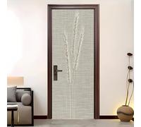 Vinilo Autoadhesivo Para Puerta 83x204 cm PatróN Simple De Espiga De Trigo Pegatinas Puertas Impermeables, ExtraíBles Sin Residuos Gris Claro Para DecoracióN De Dormitorio, BañO u Oficina
