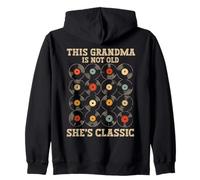 Vinilo clásico de música retro con texto en inglés "This Grandma Is Not Old Shes" Sudadera con Capucha