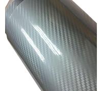 Vinilo Coche Película de vinilo de fibra de carbono 5D plateada brillante, 50CM x 200/300CM, revestimiento for coche con burbujas sin aire, pegatina de pieza de personalización de automóviles DIY Vini