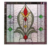 Vinilo Cristal Ventana Película for ventana, películas de vidrieras esmeriladas, pegatina adhesiva estática de diseño Art Deco personalizado, tratamiento de ventana de lámina decorativa for el hogar (