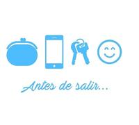 Vinilo de Corte Pegatina "Antes de salir..." 22x11cm sticker decal autocollant (Azul Claro)