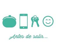 Vinilo de Corte Pegatina "Antes de salir..." 22x11cm sticker decal autocollant (Menta)