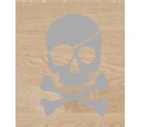 Vinilo de corte pegatina Calavera Pirata 12x8cm sticker decal autocollant (Gris Claro)