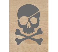Vinilo de corte pegatina Calavera Pirata 12x8cm sticker decal autocollant (Gris Oscuro)