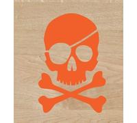Vinilo de corte pegatina Calavera Pirata 12x8cm sticker decal autocollant (Naranja)