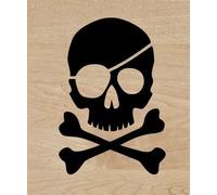 Vinilo de corte pegatina Calavera Pirata 12x8cm sticker decal autocollant (Negro)