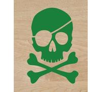 Vinilo de corte pegatina Calavera Pirata 12x8cm sticker decal autocollant (Verde Oscuro)