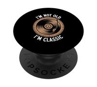 Vinilo de música de Estilo Retro Divertido con Texto en inglés I'm Not Old I'm PopSockets PopGrip Adhesivo
