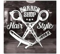 Vinilo de pared de peluquería hombre cartel de vidriero de cristal de barbero vinilo art déco, 1, 62x57cm desmontable pegatina de vinilo moderno póster