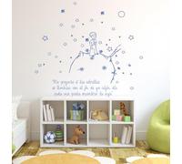Vinilo de Pared El Principito 2-Decoración Infantil-Vinilo de Corte Premium-Fácil de Colocar-Ideal para Habitaciones, Dormitorios y Guarderías-Fabricado en España (Azul claro -Blue ligth)