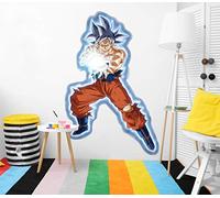 Vinilo de Pared Tamaño Real Dragon Ball Super Goku Ultra Instinto Onda Vital | Producto Oficial TOEI ANIMATION | 84x130 cm | Vinilo Adhesivo | Mural | Decoración Hogar | Azul | Moderno | DBS