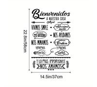 Vinilo Decorativo "Bienvenidos a Casa" - Frases en Español para Pared, Pegatinas Decorativas para , Adhesivos para Pared