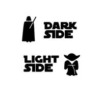 VINILO DECORATIVO PARA INTERRUPTORES O ENCHUFES DE PARED ADHESIVO STAR WARS LIGHT SIDE, DARK SIDE (Negro)
