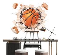 Vinilo decorativo para pared de baloncesto, vinilos decorativos para pared con pelotas deportivas - Pegatinas de visuales 3D para atravesar la, baloncesto, fútbol - Adhesivo de vis