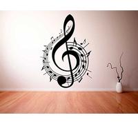 Vinilo Decorativo Pared 3D Clave de Sol | Varias Medidas 110x145cm | Adhesivo Transparente Resistente y de Facil Aplicación | Multicolor|Pegatina Adhesiva Decorativa de Diseño Elegante| |