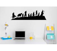 Vinilo Decorativo Pared El Señor de los Anillos, Silueta Comunidad del Anillo, Negro, Decoración Pegatina (80 x 23 cm)