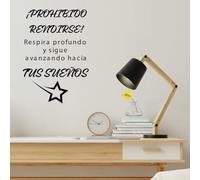 Vinilo Decorativo Pared Prohibido Rendirse Vinilo Adhesivo Vinilo de Corte Cristales Muebles Cocina Salón Dormitorio Comedor Pegatina Ventana Vinilo Habitación Espejo Frases Vinilo (30x20, NEGRO)