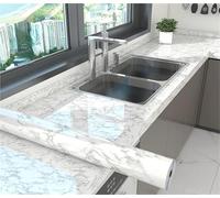 Vinilo Encimera Cocina Papel pintado adhesivo for pared de cocina, diseño mármol, resistente al aceite, papel PVC for, decoración del hogar, película impermeable(Color-06,80CM X 10M)