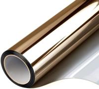 Vinilo Espejo para Ventanas Película Ventana 70x300cm, Control deslumbramiento, unidireccional, privacidad, autoadhesiva, décor(Brown,40x200 cm)