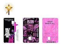 Vinilo Holográfico para Tarjetas Cristianas, Pegatina Religiosa de la Cruz de Jesús, Adhesivo Impermeable y Removible para Tarjetas de Débito y Crédito, Diseño de Versículo Bíblico (Style-A)