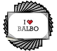 Vinilo impermeable para silicona con texto en inglés «I Love Balbo Water Love» (8 x 12 cm)