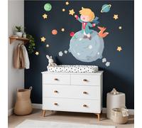 Vinilo infantil pared El Principito - Decoración habitación bebé, cuna o guardería - T1 - Pequeño - DERECHA del que mira - c22 Amarillo