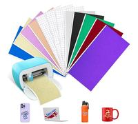Vinilo inteligente brillante permanente para Cricut Joy, 9 hojas de 14 x 30,5 cm Shimmer Smart Vinilo con 3 láminas de transferencia para plóter, lámina de vinilo autoadhesiva, para manualidades,