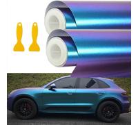 Vinilo Láminas Protectoras para Pintura, 2 Rolls 30 * 152cm Adhesiva Película para Coche Camaleón Púrpura a Azul Color cambiando
