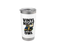 Vinilo Night Owl Humor Fan Music Record Collector Vaso térmico de acero inoxidable de doble pared