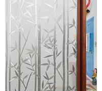 Vinilo Opaco para Ventanas Autoadhesivo Estático 65 x 200 cm Película Decorativa Opaca Autoadhesiva Vinilo para Ventana Privacidad para Dormitorio Sala Comedor, Bambú