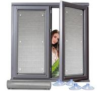 Vinilo Oscurante para Ventanas de Aluminio 8mm, Aislante Térmico Reflectante Doble Cara con Ventosas, Panel de Privacidad Total y Anti-100% UV para Dormitorio, Buhardilla(Gray,40x120 cm)