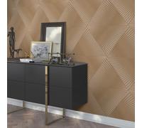 Papel Tapiz De Vinilo Texturizado Geométrico 3D Resistente Oro Erismann 10404-30