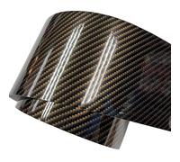 Vinilo Para Coche Película de vinilo fibra carbono brillante 2D 10CM ancho, lámina protectora for coche dorado y plateado, adhesivo liberación aire for , motocicleta Scooter(Gold,10CM X 500CM)